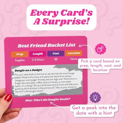 Best Friend Bucket List Scratch Off Cards – 35 Fun Adventure Date Ideas for Friends – Unique Gift for Women, Besties, or BFFs – Fun Friendship Gift for Birthdays or Holidays