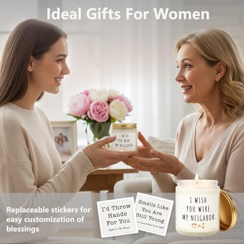 Gifts for Women, Birthday Gifts for Women, Unique Friendship House Warming Gift for Womens, Best Friend, Her, Sister, Bestie, Funny Lavender Scented Candles with Replaceable Stickers Gift Ideas