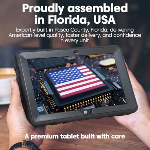 Fusion5 Built in USA 10.1” Windows 11 Professional Rugged Tablet PC - 12GB RAM, 512GB SSD, Intel 13th Gen, Full HD Windows Tablet Computer, HDMI, USB C - 2 Year Full Warranty with Accidental Damage
