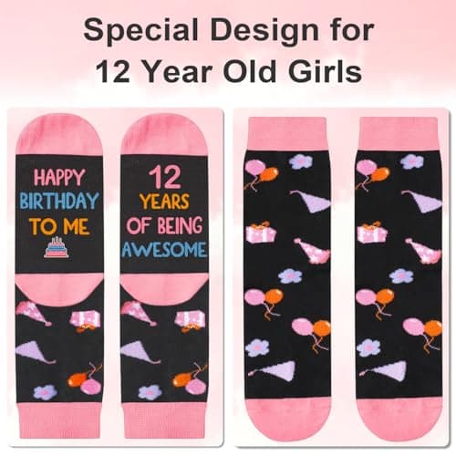 Juesly 5-22 Years Old Birthday Gifts for Girls - Socks for Girls with Pop up Birthday Card, Presents for 5-22 Year Old Grils B0DSC41KYG