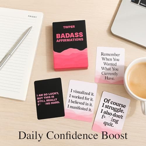 Badass Affirmation Cards for Women – 100 Daily Motivational Inspirational Cards for Self Care Positive Healing– Funny Birthday Gifts for Her Friends Teens