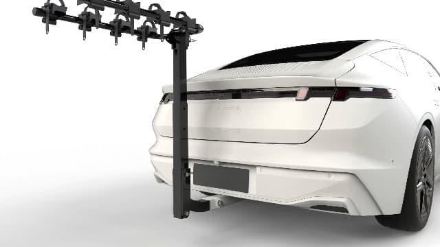 Amazon Basics 4-Bike Hitch Rack with 2" Hitch for Car, SUV and Truck, Heavy-Duty Steel Frame, Foldable, Anti-Rattle Stability, 132-Pound Capacity