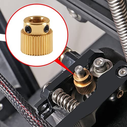 Aokin Brass Extruder Wheel Gear 40 Teeth Drive Gear 3D Printer Parts for Creality Ender 3, Ender 3 Pro, Ender 3 V2, Ender 5/5 Pro/5 Plus, CR-10/10S, CR-10 S4, CR-10 S5, 3 Pcs with a Wrench