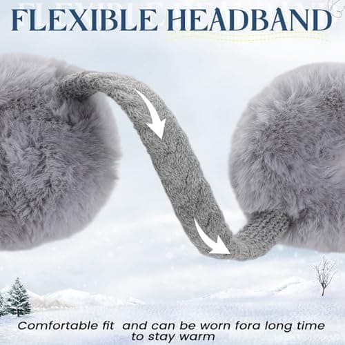 Pleneal Ear Muffs for Winter Women, Foldable Earmuffs Faux Fur Warm Ear Warmers for Women, Outdoor Cute Ear Covers for Girls
