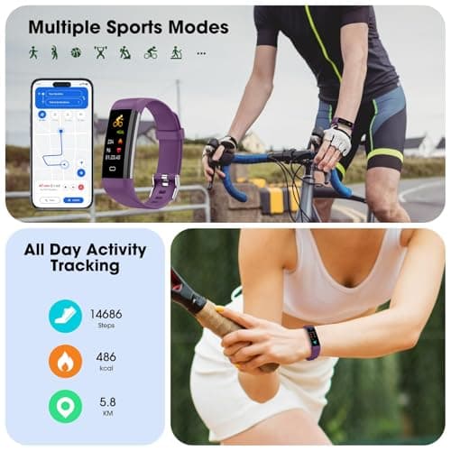 Fitness Tracker with Heart Rate Blood Oxygen Monitor, Activity Tracker Sleep Monitor Health Tracker, Smart Watch Pedometer Step Calories Counter, Fitness Watches for Men Women