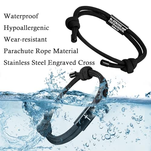 Birthday Philippians Confirmation Baptism Gifts for 9 10 11 13 16 18 21 Years Old Boy, Soccer Baseball Basketball Accessories PEALICIOUS Cross Bracelet for Boys, Joshua Birthday Son Gifts for Teens B0GJ54CQ6W