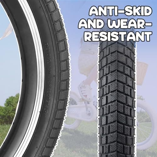 12/16/20x2.125 Bike Tires 1/2 Pack 12/16/20 Inch Kids Folding Replacement Tire/Tube Suitable for Tires 12/20x2.1 12/16/20x2. 125 12/20x2.25, Multiple Colors