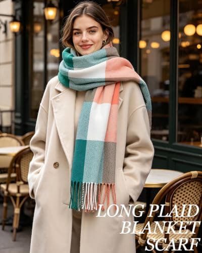 YSense Winter Scarf for Women Long Plaid Scarves Ladies Gifts B01KJP4KOM