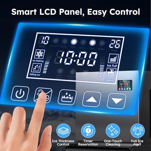 Commercial Ice Maker Machine, 680LBS/24H Ice Production with 560LBS Storage Bin, Industrial Ice Machine with Self-Cleaning, 12 Adjustable Ice Thickness Levels, Stainless Steel