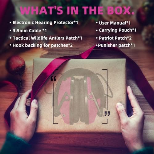 PROHEAR Electronic Ear Protection for Shooting with 4X Sound Amplification, Gun Range Hearing Protection Muffs, NRR 23dB Noise Reduction Headphones for Hunting, Pink