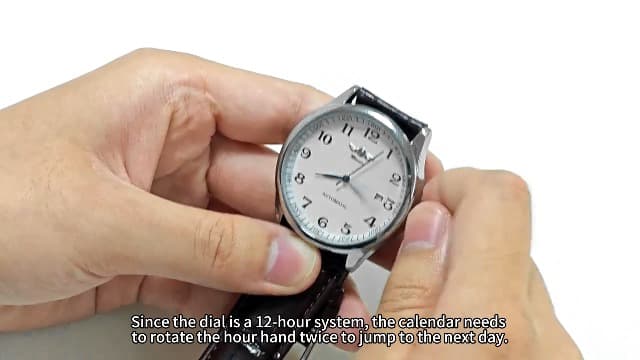 Gute Men's Watch, Mechanical Skeleton Steampunk Automatic Self-Winding Arabic Numeral Blue Hands Brown PU Leather Wrist Watch