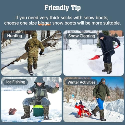 FREE SOLDIER Snow Boots for Men Waterproof Anti-slip 3M Lining Lightweight Tall Outdoor Warm Winter Work Boots