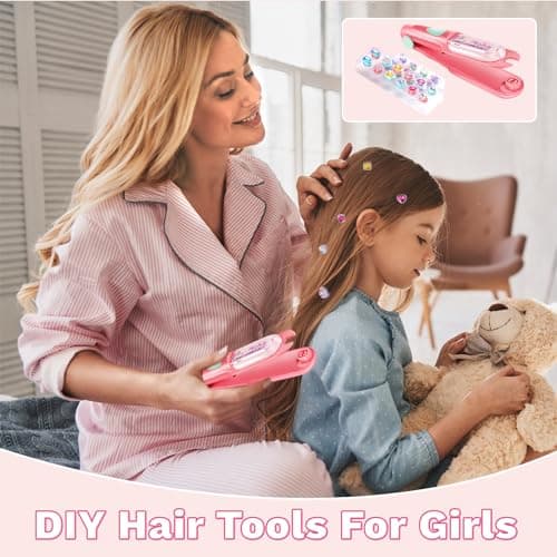 Hair Gem Stamper Kit, Bling Hair Jewels for Girls Toys, Hair Styling Tool with Reusable Shining Diamonds, Birthday Gifts Toys for Girls Ages 3 4 5 6 8-12