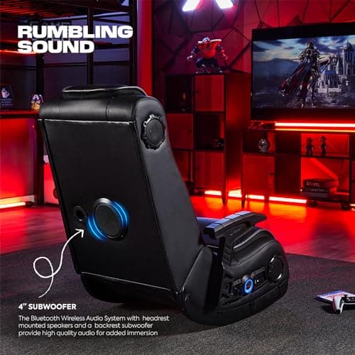 X Rocker Video Gaming Floor Rocker Chair, Built-in Audio, College Dorm Essentials for Guys and Girls, Bedroom, Foldable, Gifts for Gamers