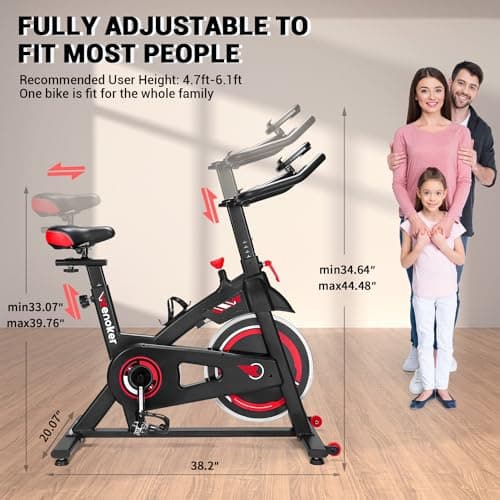 Exercise Bike, WENOKER Stationary Bike for Home, Indoor Bike with Silent Belt Drive, Heavy Flywheel, Comfortable Seat Cushion and Upgraded Digital Display
