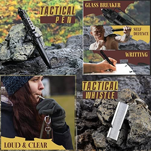 TRSCIND Gifts for Men Husband Dad Christmas, Survival Kit, Emergency Survival Gear and Equipment 14 in 1, Stocking Stuffers Birthday Gifts for Him Boyfriend, Hunting Fishing Camping Accessories, Cool Gadget