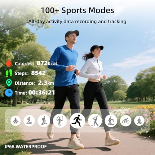 Smart Watch with Built-in GPS and Offline Maps, 1.96" HD Display, Answer/Make Calls, 100+ Sport Modes, Heart Rate/Sleep/SpO2 Monitor, Fitness Activity Tracker for Android and iPhone, 2 Bands, Black