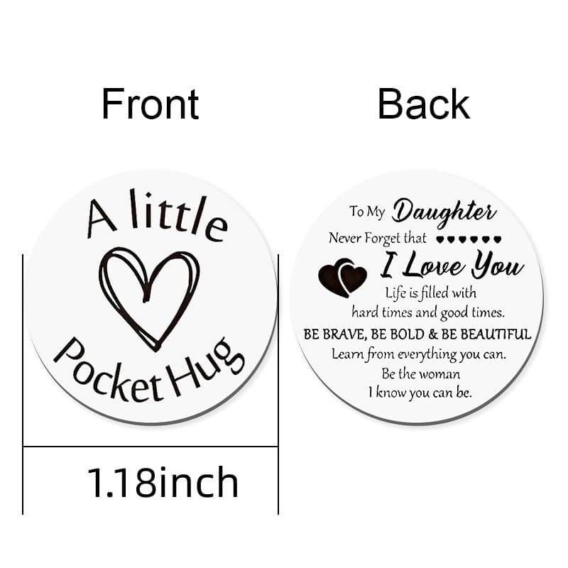 Daughter Birthday Gift from Mom Dad, To My Daughter Inspirational Gifts, I Love You Daughters Pocket Hug Keychain Presents for Daughter in law Christmas Graduation Wedding Gift for Women Girls