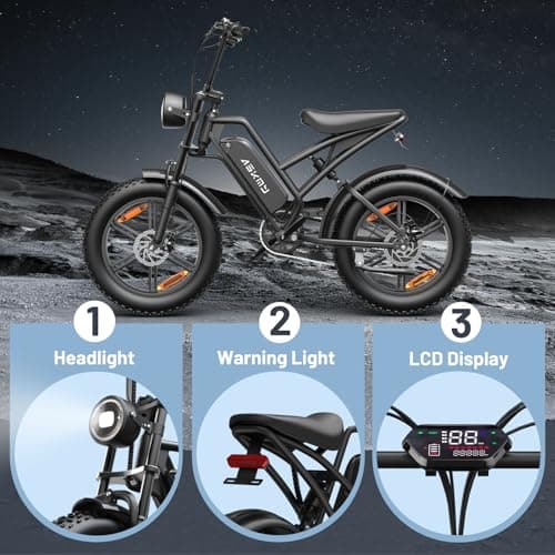 Electric Mountain Bike for Adults, 1500W Peak Motor Ebike, 28 MPH and 60 Miles PAS Range, 20 Inch Fat Tire Dirt E Bike for All-Terrain, 7 Speed, Electric Bicycles with 48V 15Ah Removable Battery