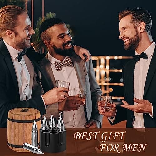 Gifts for Men Dad, Whiskey Stones, Him Husband Boyfriend Gifts for Birthday Anniversary Christmas, Unique Wedding Housewarming Gifts for Men Who Have Everything, Cool Stuff Gadgets for Dad Grandpa