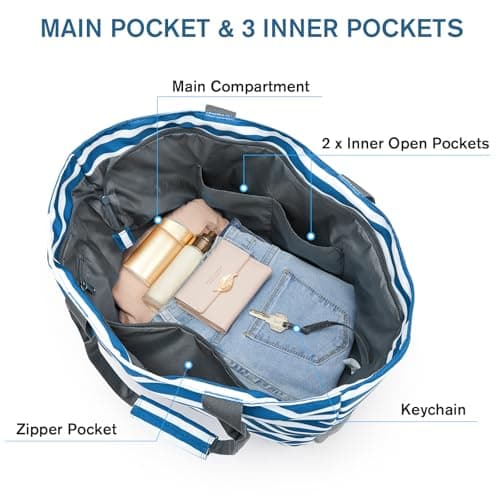 G4Free Beach Bag, Waterproof Sandproof Beach Tote Bag, Large Capacity Foldable for Women