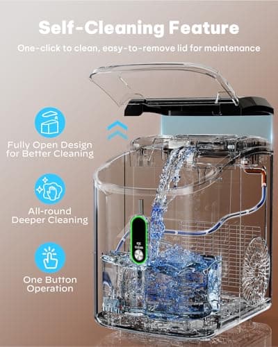 Silonn Nugget Ice Maker Countertop, Pellet Ice Machine with Self-Cleaning Function, Sonic Ice Maker Produces 36lbs of Chewable Ice in 24 Hours, Ideal for Home Kitchen and Office (Black)