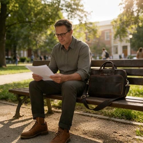 Personalized Leather Bag for Men, Full Grain Handcrafted Leather Briefcase with Multiple Compartments, Custom Business Laptop Messenger Bags,Top Choice Gifts for Birthdays, Christmas, Graduation