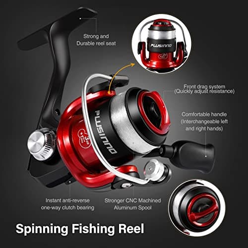 PLUSINNO Ultralight Winter Ice Fishing Rod Reel Combo 26/27/28 inch. Medium Light Fast Action Multi-Species Spinning Ice Fishing Pole Tackle Walleye Perch Panfish Bluegill-PP