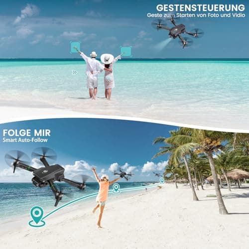 Drones with Camera for Adults 4K 1080P, Mini Drone with Camera, Altitude Hold, One Key Take Off/Landing, Headless Mode, 3D Flip, 3 Speed Mode, Foldable Remote Control Drone with 2 Batteries for Beginners