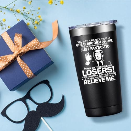 Brother In Law Gifts - Christmas, Birthday, Fathers Day, Gifts for Brother In Law - Cool Brothers In Laws Gift From Sister - 20oz Tumbler