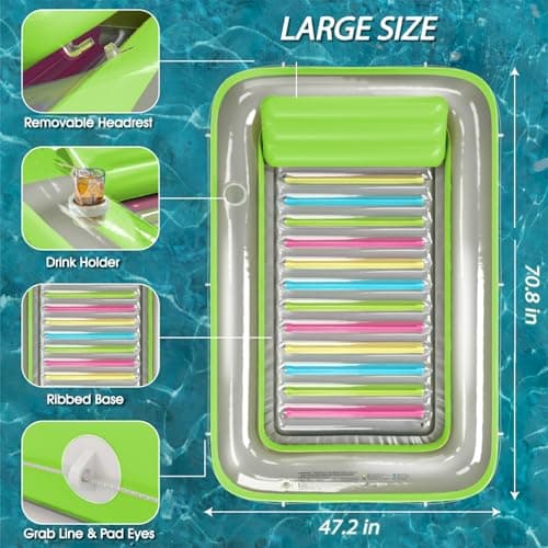 Inflatable Tanning Pool Lounger Float - Jasonwell 4 in 1 Sun Tan Tub Sunbathing Pool Lounge Raft Floatie Toys Water Filled Tanning Bed Mat Pad for Adult Blow Up Kiddie Pool Kids Ball Pit