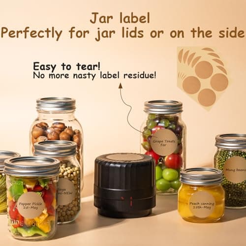 Electric Mason Jar Vacuum Sealer - Automatic Mason Jar Vacuum Sealer Kit, Vacuum Sealer for All Mason Jars With Regular Lids/Wild Mouth Lids, A Must-Have Tool for Canned Foods/Pantry etc
