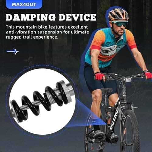 26 inch Mountain Bike Dual Full Suspension, Outdoor Hybrid Bikes,7-Speed/High-Carbon Steel, for Men Women Adult, MTB Bicycle with Suspension Fork,Sleek Colors