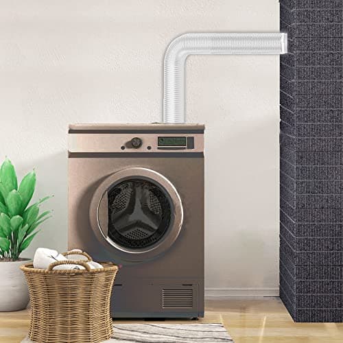 TEAIERXY 4 Inch 8ft Dryer Vent Hose, Flexible Insulated Air Ducting,Vent Hose PVC Aluminum Foil with 2 Clamps for HVAC Ventilation(White)