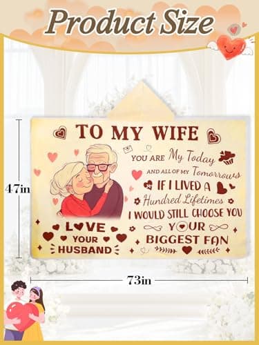 Bigmeta 47x73in Anniversary Birthday Gifts for Women from Husband - Wearable Blanket Christmas Warm Gifts for Wife, with Hoodie (Couple-Orange)