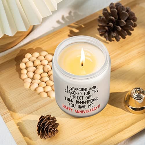 Happy Anniversary Candles Gifts for Her Him Couple- 1, 2, 5, One Year Anniversary Romantic Gifts for Wife Husband Girlfriend Boyfriend