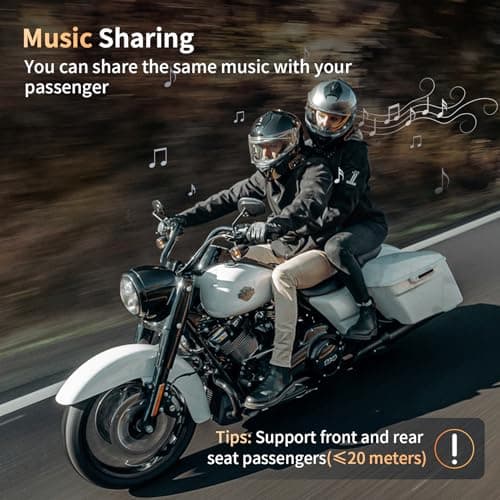 Fodsports FX8 PRO Motorcycle Bluetooth Intercom, 10-Rider Group Helmet Communication System, Music Sharing, Universal Wireless Interphone（APP/Waterproof/Stereo Music/GPS/2 Mics） (Double Pack)
