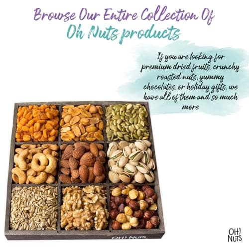 Oh! Nuts 9 Variety Nuts Gift Basket - Healthy Gift Baskets - Gourmet Assorted Nuts Tray - Gift Box for Holiday, Movie Night, Corporate, Families - Gift Ideas for Men and Women B075FWZKWS
