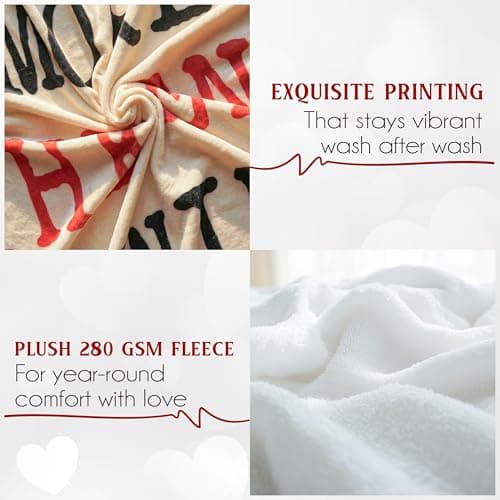 Christmas Anniversary Couple Gifts for Women - I Love You More Soft Fleece Throw Blanket 50x60 in - Birthday Romantic Gifts for Girlfriend Boyfriend Wife Husband, I Love You Gift for Him Her