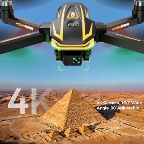 FPV Drone with Camera 4K for Adults,Big Screen on Remote Controller,2 pcs Batteries and Carrying Case,Gift for Men,Easy Fly Quadcopter for Beginners with Optical Flow Positioning