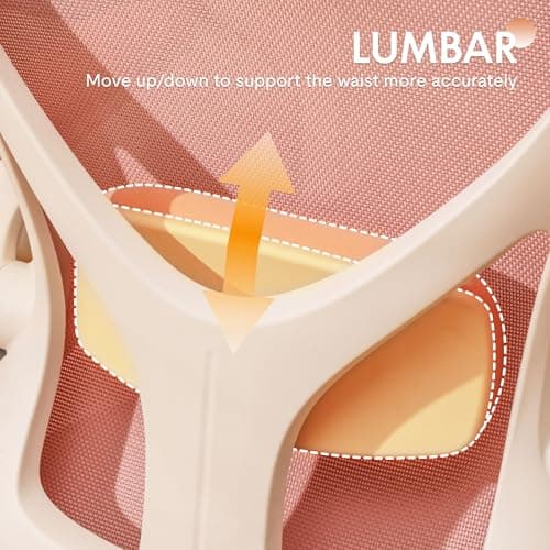 FLEXISPOT Foldex Ergonomic Office Chair, Folding Chair for Small Spaces with Lumbar Support, Flip-up Armrests, 3D Headrest, Desk Chairs with Footrest for Work,Video Game,Gift (Foam Seat, Pink)
