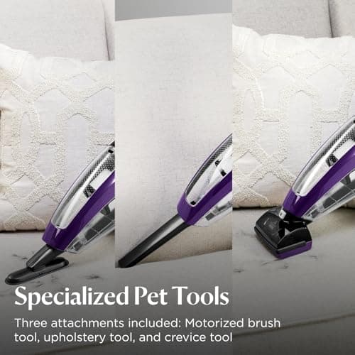 BISSELL Pet Hair Eraser Cordless Hand Vacuum, Lithium Ion, Home, Auto, and Pet Vacuum, Easy-Empty Dirt Bin, Upholstery Tool, Brush Tool, and Crevice Tool Included, 2390A