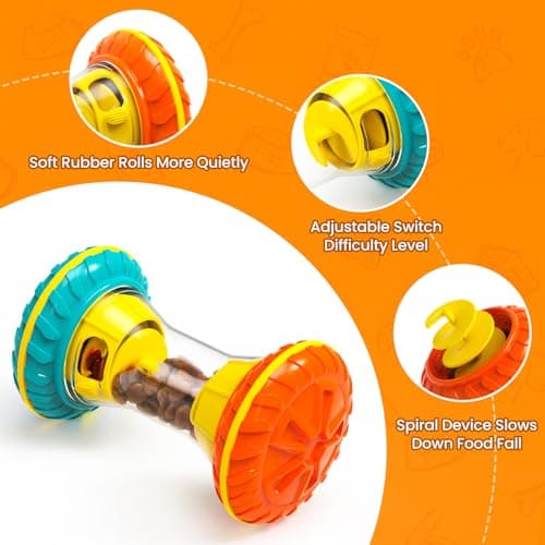 BoYoYo Interactive Dog Toys, Dog Puzzle Toys for Smart, Dog Enrichment Toy to Keep Them Busy, Treat Dispensing Toy Slow Puzzles Feeder, Yellow B0D4V9V39Y