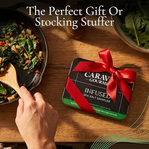 Infused Sea Salt Sampler Set, Finishing Salt for Seasoning, Gourmet Cooking Gift and Spice Variety Pack for Special Occasions, 0.5 oz x Bundle of 6 Flavored Salts - Caravel Gourmet Salt