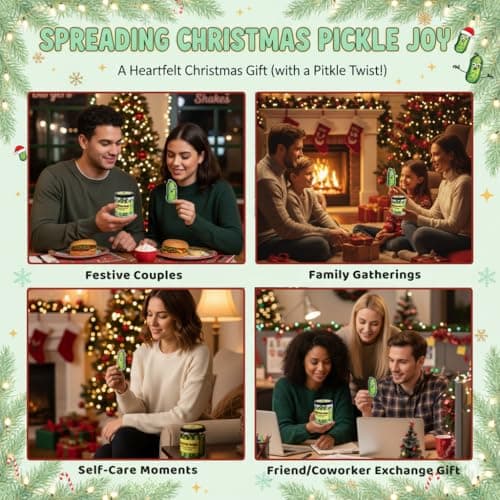 60 Positive Pickle Cards Jar, Stocking Stuffers, Xmas Christmas White Elephant Gifts for Teenage, Women, Adults, Mom, Teachers, Sisters, Friends, Teen Girl Gifts Trendy Stuff