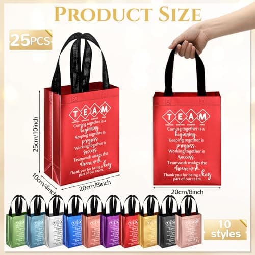 Customer Service Week Employee Appreciation Gifts, Reusable with Handles Gift Bag, Appreciation Gifts Bag For coworker Team Sweetude 25pcs Team Staff Appreciation Thank You Gift Bag Bulk, 10 Colors B0DJVXY2HC