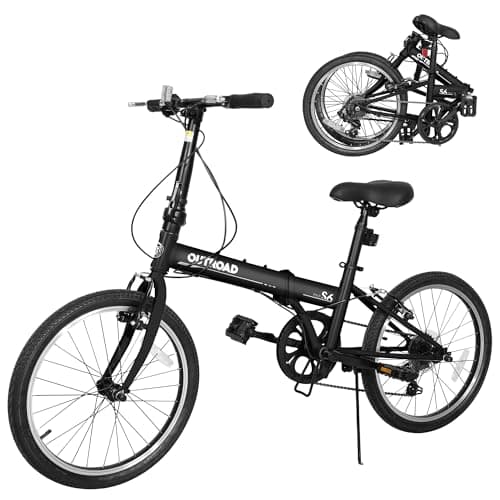 20-inch 7-Speed Folding Bike - Lightweight Aluminum Frame, Adjustable Stem, Easy Foldable Bicycle for Commuting & Storage, Multiple Colors
