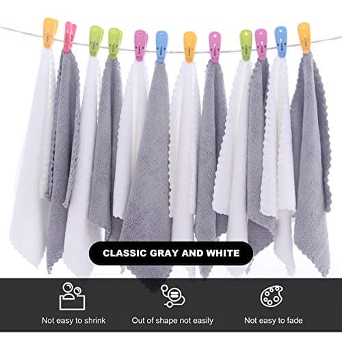 MOONQUEEN Microfiber Facial Cloths Fast Drying Washcloth 12 Pack - Premium Soft Makeup Remover Cloths - Highly Absorbent