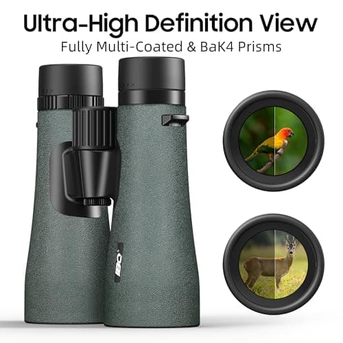12x50 UHD Binoculars for Adults High Powered with Upgraded Phone Adapter - Large View, Lightweight, IPX7 Waterproof - Binoculars for Hunting Bird Watching Travel Cruise