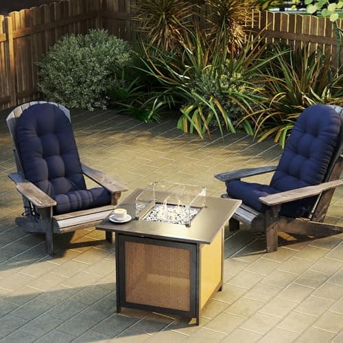 Outdoor Adirondack Chair Cushions Set of 2, 44x19x4 Inch Rocking Chair Cushion, High Back Patio Soft Seat Pad with Ties, Indoor Outside Use, Fade-Resistant & Waterproof, Dark Blue